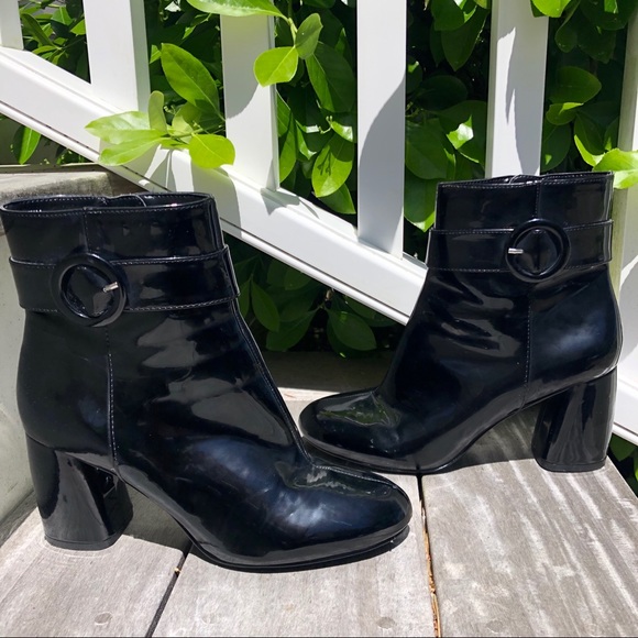nine west patent leather booties